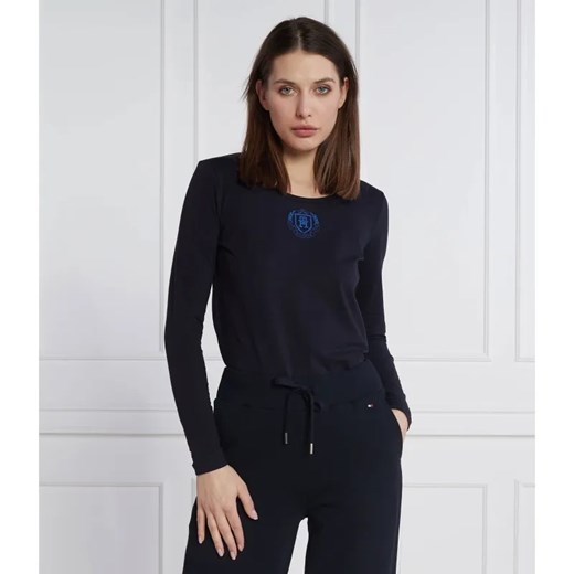Tommy Hilfiger Bluzka crest scoop | Slim Fit ze sklepu Gomez Fashion Store w kategorii Bluzki damskie - zdjęcie 184322905