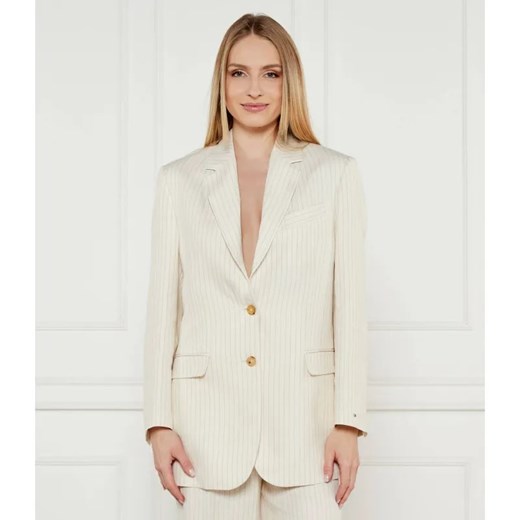 Tommy Hilfiger Marynarka | Relaxed fit | z dodatkiem lnu ze sklepu Gomez Fashion Store w kategorii Marynarki damskie - zdjęcie 184322928