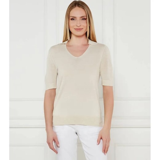 Calvin Klein Bluzka | Regular Fit | z dodatkiem jedwabiu ze sklepu Gomez Fashion Store w kategorii Bluzki damskie - zdjęcie 184323317