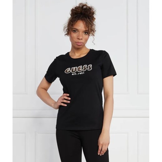 GUESS T-shirt SS CN SHADED LOGO TEE | Regular Fit ze sklepu Gomez Fashion Store w kategorii Bluzki damskie - zdjęcie 184323495