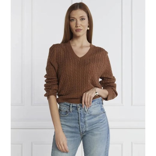 Tommy Hilfiger Wełniany sweter SOFT CABLE | Regular Fit ze sklepu Gomez Fashion Store w kategorii Swetry damskie - zdjęcie 184323957