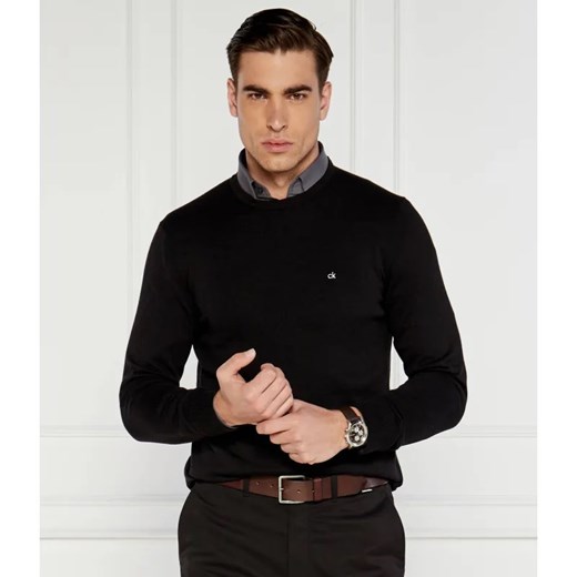 Calvin Klein Sweter | Classic fit | z dodatkiem jedwabiu ze sklepu Gomez Fashion Store w kategorii Swetry męskie - zdjęcie 184323968