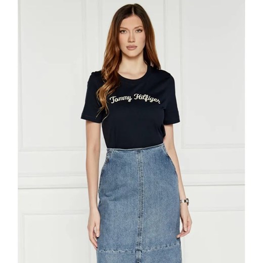 Tommy Hilfiger T-shirt | Regular Fit ze sklepu Gomez Fashion Store w kategorii Bluzki damskie - zdjęcie 184324299