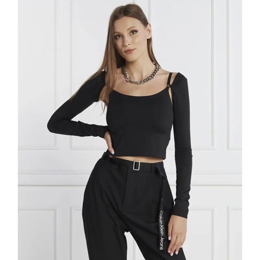 Calvin Klein Jeans Bluzka | Slim Fit ze sklepu Gomez Fashion Store w kategorii Bluzki damskie - zdjęcie 184324305