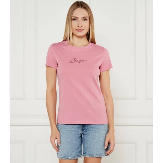 BOSS ORANGE T-shirt C_Esogo_2_MA_crystal | Regular Fit ze sklepu Gomez Fashion Store w kategorii Bluzki damskie - zdjęcie 184324407
