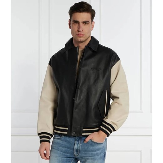 HUGO Skórzana kurtka bomber                                                                                    Lugos | Regular Fit ze sklepu Gomez Fashion Store w kategorii Kurtki męskie - zdjęcie 184324486