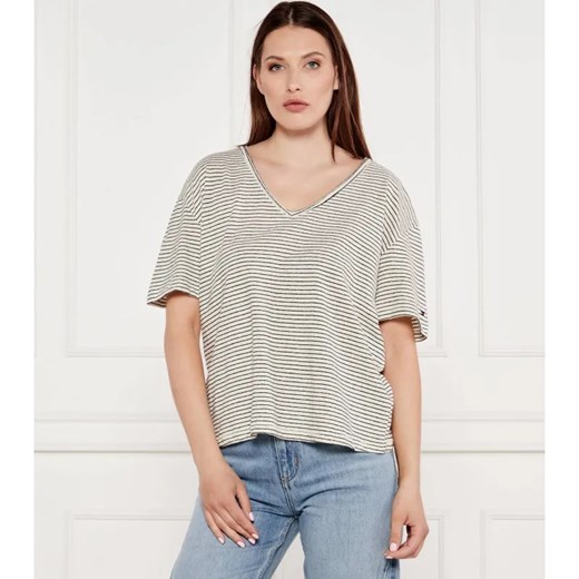 Tommy Hilfiger T-shirt | Loose fit | z dodatkiem lnu ze sklepu Gomez Fashion Store w kategorii Bluzki damskie - zdjęcie 184324519