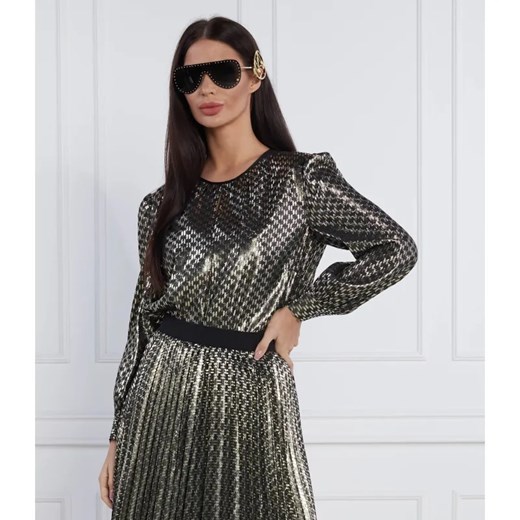Karl Lagerfeld Bluzka Lurex Monogram | Regular Fit ze sklepu Gomez Fashion Store w kategorii Bluzki damskie - zdjęcie 184324628