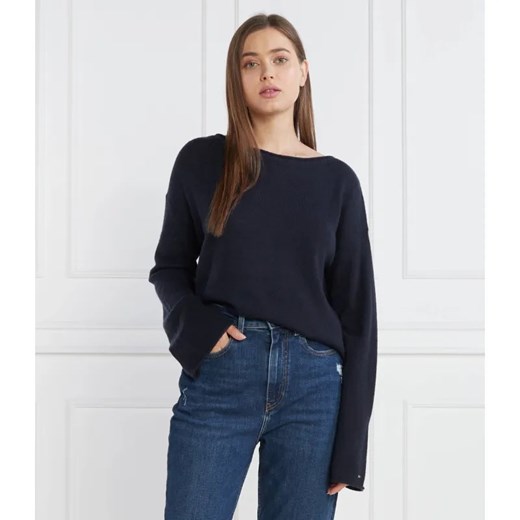 Tommy Hilfiger Wełniany sweter BOAT-NK | Relaxed fit ze sklepu Gomez Fashion Store w kategorii Swetry damskie - zdjęcie 184324778