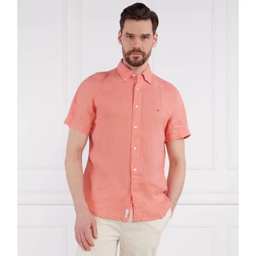 Tommy Hilfiger Lniana koszula PIGMENT DYED LINEN RF SHIRT S/S | Regular Fit ze sklepu Gomez Fashion Store w kategorii Koszule męskie - zdjęcie 184324869