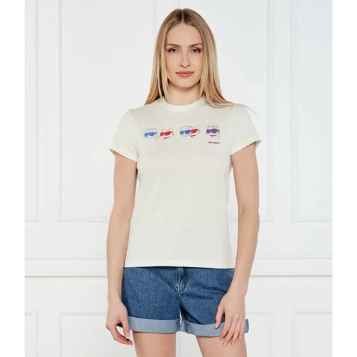 Karl Lagerfeld T-shirt IKON | Regular Fit ze sklepu Gomez Fashion Store w kategorii Bluzki damskie - zdjęcie 184325409