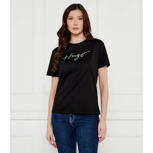 HUGO T-shirt Damacia_3 | Regular Fit ze sklepu Gomez Fashion Store w kategorii Bluzki damskie - zdjęcie 184325779