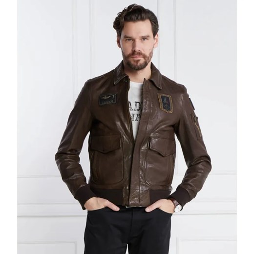 Aeronautica Militare Skórzana kurtka PILOT | Regular Fit ze sklepu Gomez Fashion Store w kategorii Kurtki męskie - zdjęcie 184325866