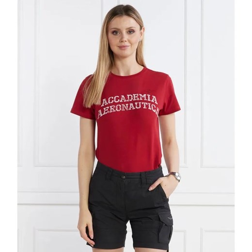 Aeronautica Militare T-shirt | Regular Fit ze sklepu Gomez Fashion Store w kategorii Bluzki damskie - zdjęcie 184326055