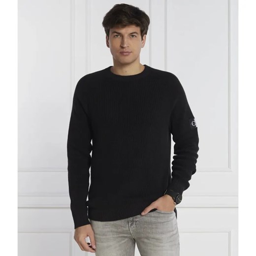 Calvin Klein Jeans Sweter BADGE EASY | Regular Fit ze sklepu Gomez Fashion Store w kategorii Swetry męskie - zdjęcie 184326489