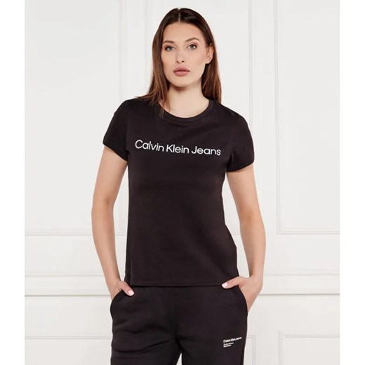 Calvin Klein Jeans T-shirt | Slim Fit ze sklepu Gomez Fashion Store w kategorii Bluzki damskie - zdjęcie 184326537