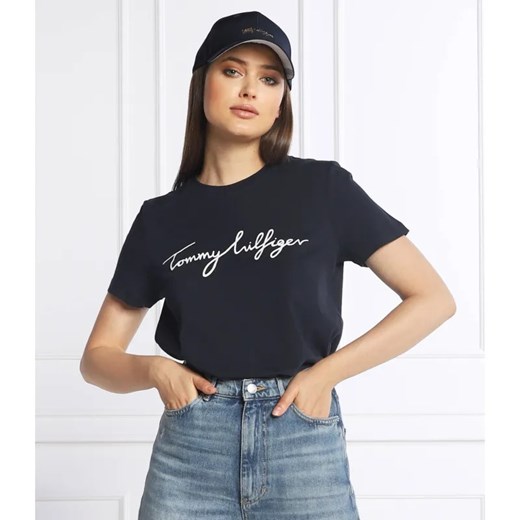 Tommy Hilfiger T-shirt | Regular Fit ze sklepu Gomez Fashion Store w kategorii Bluzki damskie - zdjęcie 184327115