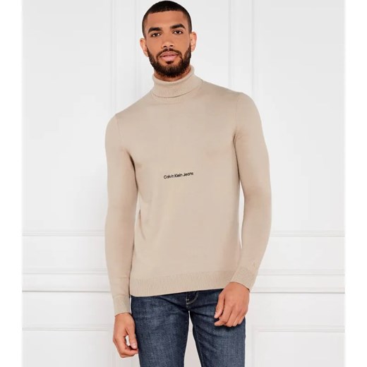 Calvin Klein Jeans Golf INSTITUTIONAL ROLL | Regular Fit ze sklepu Gomez Fashion Store w kategorii Swetry męskie - zdjęcie 184327217