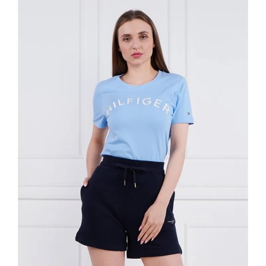 Tommy Hilfiger T-shirt REG HILFIGER VARSITY EMB C-NK SS | Slim Fit ze sklepu Gomez Fashion Store w kategorii Bluzki damskie - zdjęcie 184327296