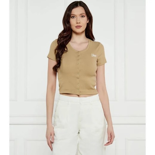 Guess Jeans Bluzka SNAP EMBRO | Cropped Fit ze sklepu Gomez Fashion Store w kategorii Bluzki damskie - zdjęcie 184327529
