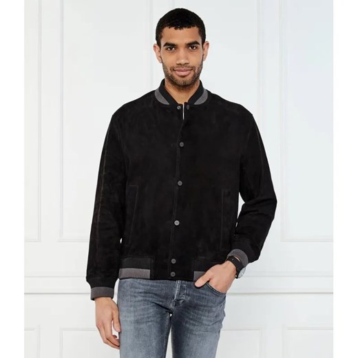 HUGO Skórzana kurtka bomber Ledam | Loose fit ze sklepu Gomez Fashion Store w kategorii Kurtki męskie - zdjęcie 184327656