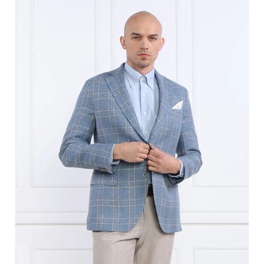 Oscar Jacobson Lniana marynarka Fogerty Blazer | Slim Fit | z dodatkiem jedwabiu ze sklepu Gomez Fashion Store w kategorii Marynarki męskie - zdjęcie 184327666
