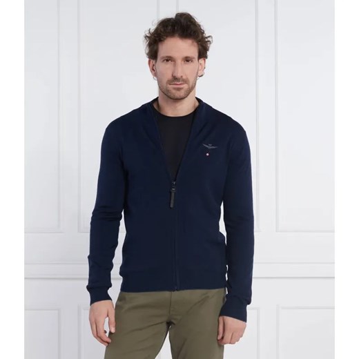 Aeronautica Militare Wełniany kardigan | Regular Fit ze sklepu Gomez Fashion Store w kategorii Swetry męskie - zdjęcie 184327759