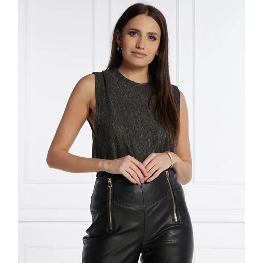 Pinko Lniany top TARA | Relaxed fit ze sklepu Gomez Fashion Store w kategorii Bluzki damskie - zdjęcie 184328695