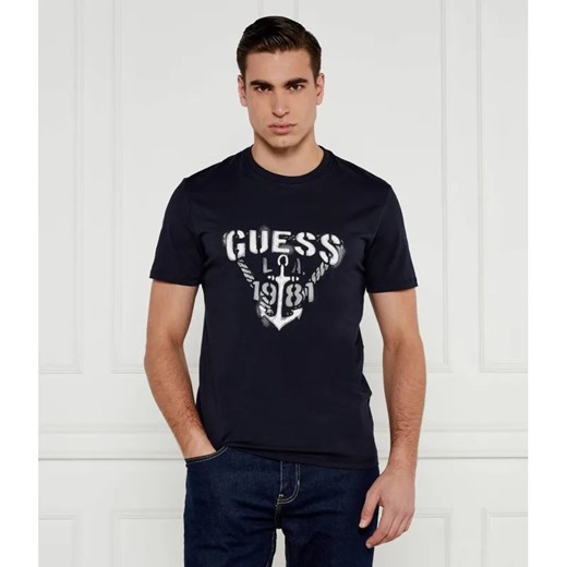 GUESS T-shirt Marine | Slim Fit ze sklepu Gomez Fashion Store w kategorii T-shirty męskie - zdjęcie 184328937