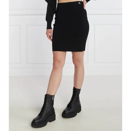 Calvin Klein Jeans Spódnica BACK ZIP KNITTED ze sklepu Gomez Fashion Store w kategorii Spódnice - zdjęcie 184329039