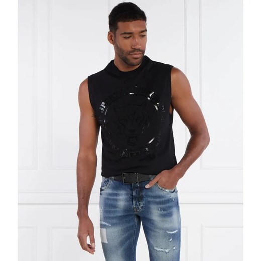 Plein Sport Tank top Carbon Tiger | Regular Fit ze sklepu Gomez Fashion Store w kategorii T-shirty męskie - zdjęcie 184329096