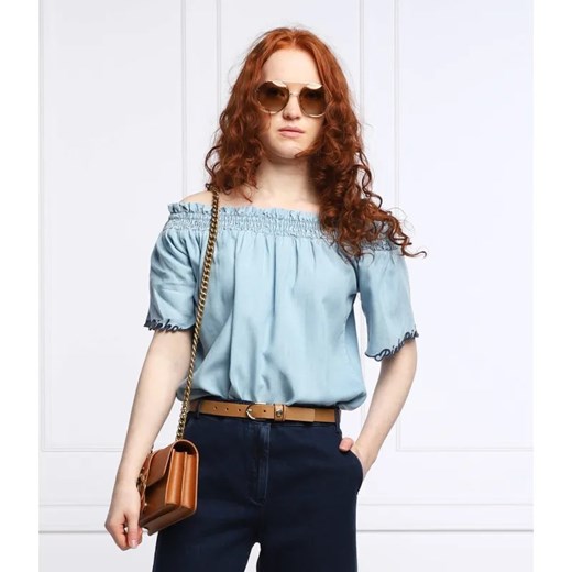 Pinko Bluzka INTUITIVA | Relaxed fit | denim ze sklepu Gomez Fashion Store w kategorii Bluzki damskie - zdjęcie 184329649