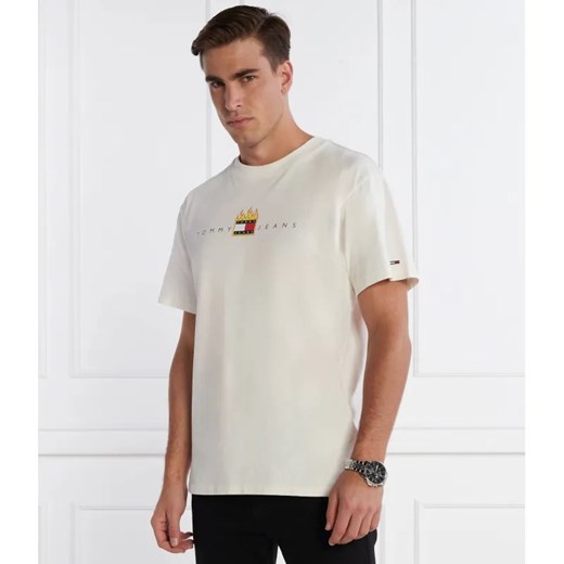 Tommy Jeans T-shirt LINEAR FIRE FLAG | Relaxed fit ze sklepu Gomez Fashion Store w kategorii T-shirty męskie - zdjęcie 184329677