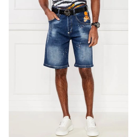 Philipp Plein Jeansowe szorty Formentera Fit Skull&Bones | Regular Fit ze sklepu Gomez Fashion Store w kategorii Spodenki męskie - zdjęcie 184331239