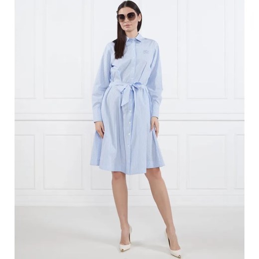 Karl Lagerfeld Sukienka Striped shirt dress with logo embroidery ze sklepu Gomez Fashion Store w kategorii Sukienki - zdjęcie 184331528
