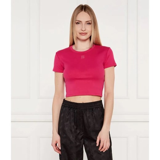 HUGO T-shirt Delanor | Cropped Fit ze sklepu Gomez Fashion Store w kategorii Bluzki damskie - zdjęcie 184331995