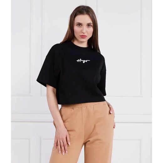 HUGO T-shirt Cropped Tee_3 | Cropped Fit ze sklepu Gomez Fashion Store w kategorii Bluzki damskie - zdjęcie 184332936