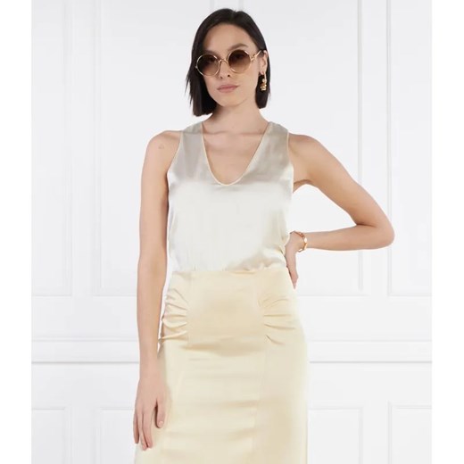 Patrizia Pepe Satynowy top | Regular Fit ze sklepu Gomez Fashion Store w kategorii Bluzki damskie - zdjęcie 184333436