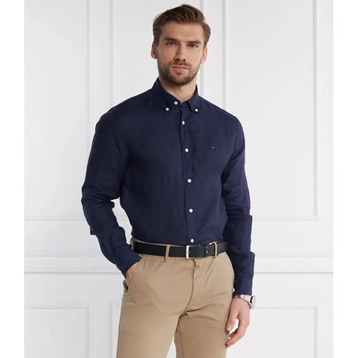 Tommy Hilfiger Lniana koszula PIGMENT DYED | Regular Fit ze sklepu Gomez Fashion Store w kategorii Koszule męskie - zdjęcie 184333448