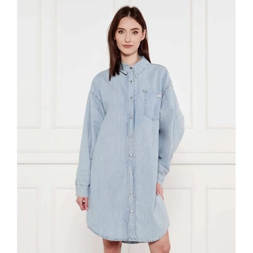 Calvin Klein Jeans Jeansowa sukienka | z dodatkiem lnu ze sklepu Gomez Fashion Store w kategorii Sukienki - zdjęcie 184333458