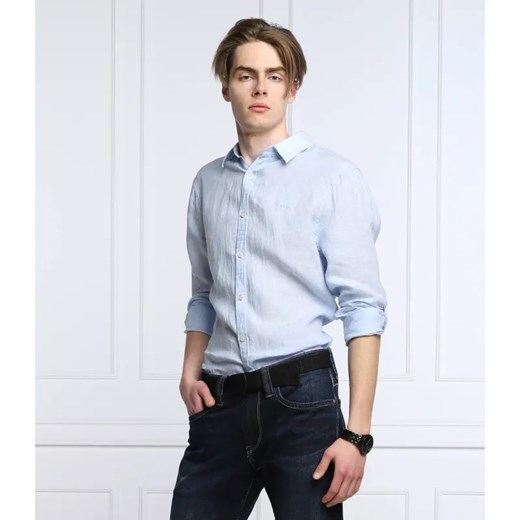 GUESS Lniana koszula COLLINS | Regular Fit ze sklepu Gomez Fashion Store w kategorii Koszule męskie - zdjęcie 184334286