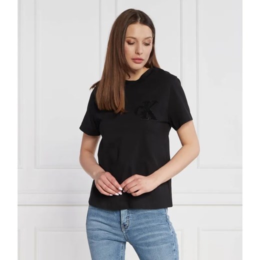 Calvin Klein Jeans T-shirt | Regular Fit ze sklepu Gomez Fashion Store w kategorii Bluzki damskie - zdjęcie 184334476