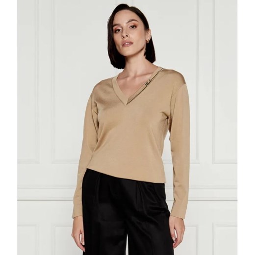 Karl Lagerfeld Sweter | Straight fit | z dodatkiem jedwabiu ze sklepu Gomez Fashion Store w kategorii Swetry damskie - zdjęcie 184334629