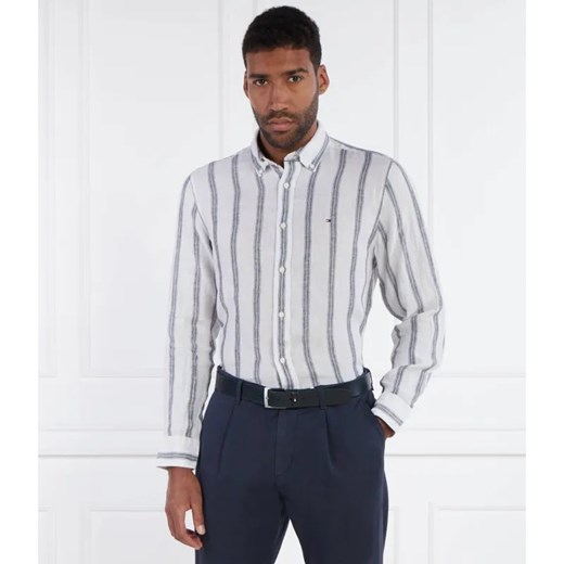 Tommy Hilfiger Lniana koszula TRIPLE STRIPE | Regular Fit ze sklepu Gomez Fashion Store w kategorii Koszule męskie - zdjęcie 184334749