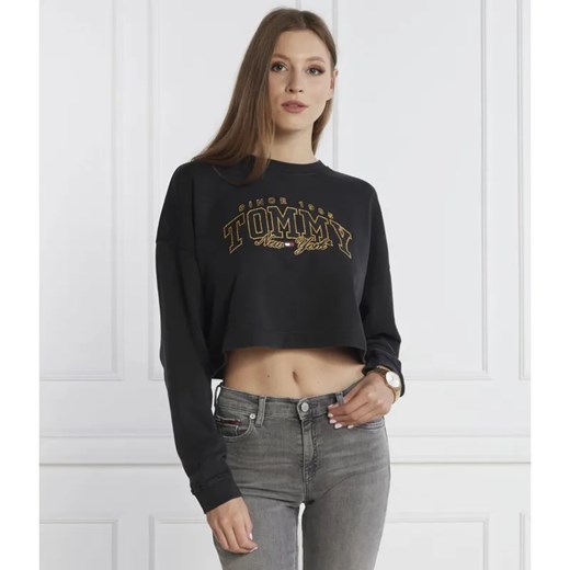 Tommy Jeans Bluza LUXE VARSITY CREW | Cropped Fit Tommy Jeans L wyprzedaż Gomez Fashion Store