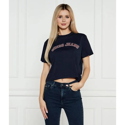 Guess Jeans T-shirt COLLEGIATE | Cropped Fit ze sklepu Gomez Fashion Store w kategorii Bluzki damskie - zdjęcie 184334899