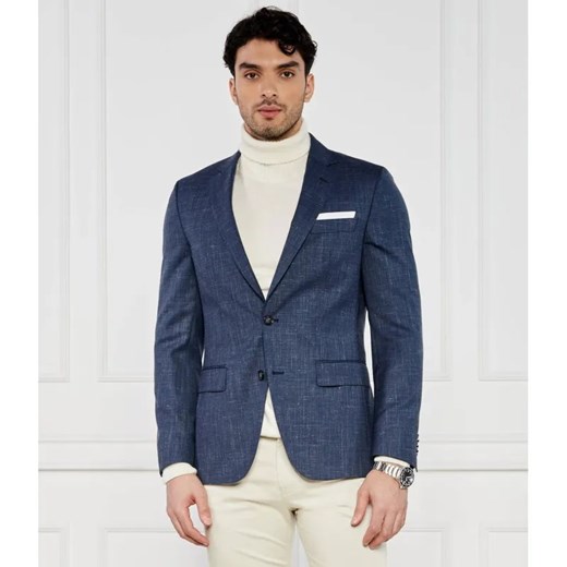 BOSS BLACK Wełniana marynarka Hutson | Slim Fit | z dodatkiem lnu ze sklepu Gomez Fashion Store w kategorii Marynarki męskie - zdjęcie 184335067
