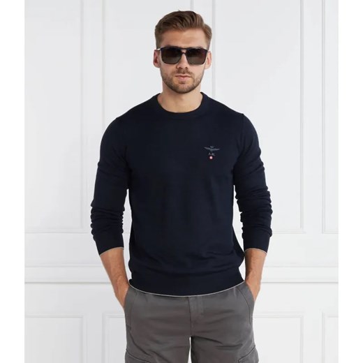 Aeronautica Militare Wełniany sweter | Regular Fit ze sklepu Gomez Fashion Store w kategorii Swetry męskie - zdjęcie 184335145