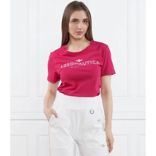Aeronautica Militare T-shirt | Regular Fit ze sklepu Gomez Fashion Store w kategorii Bluzki damskie - zdjęcie 184335576