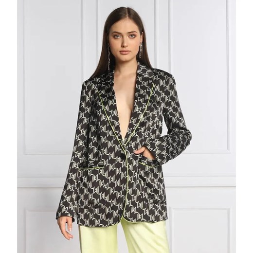 Karl Lagerfeld Satynowa marynarka MONOGRAM | Regular Fit ze sklepu Gomez Fashion Store w kategorii Marynarki damskie - zdjęcie 184335619
